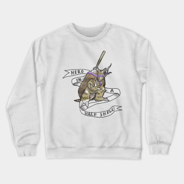 Armadillo hero in a half shell! - 90s vintage parody design Crewneck Sweatshirt by DopamineDumpster